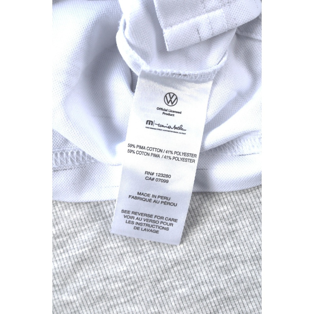 TravisMathew Volkswagen VW Bus Polo Shirt Mens XXL White Pima Cotton Blend Golf - Picture 7 of 7